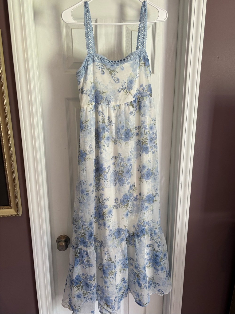 Light Blue Floral Maxi Dress